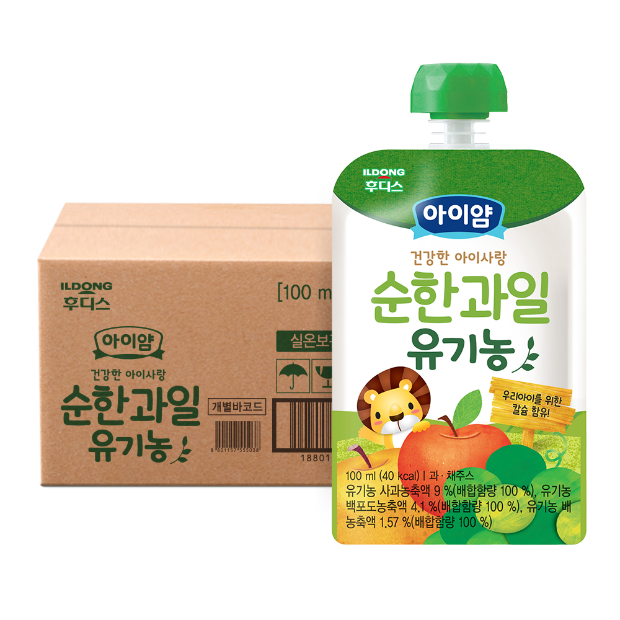 아이얌 건강한 아이사랑 유기농 순한과일 100ml×20개 / 1box