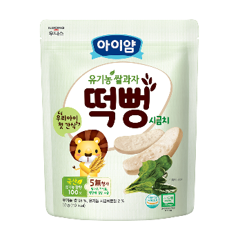 [11/23 타임세일] 아이얌 유기농쌀과자 시금치떡뻥(30g)