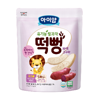 [3/22 타임세일] 아이얌 유기농쌀과자 자색고구마떡뻥(30g)