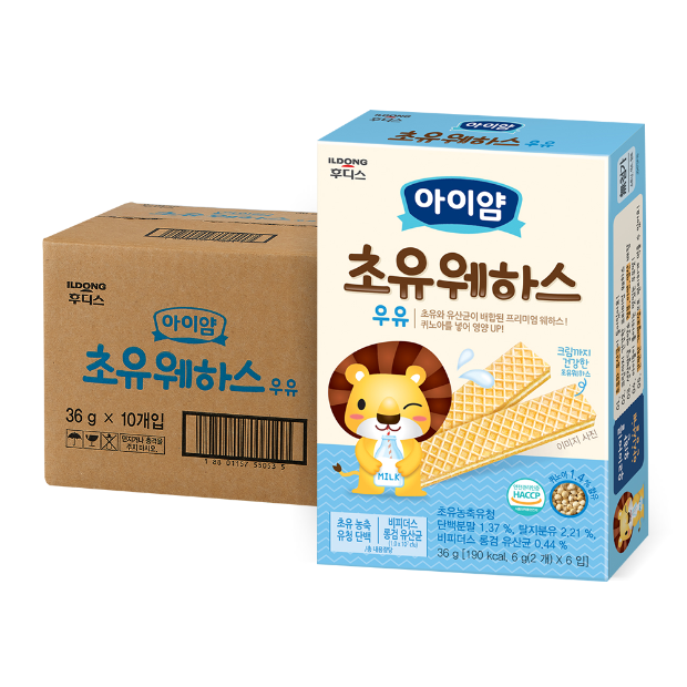 [아이얌] 초유 웨하스 우유 36g×10개 / 1box