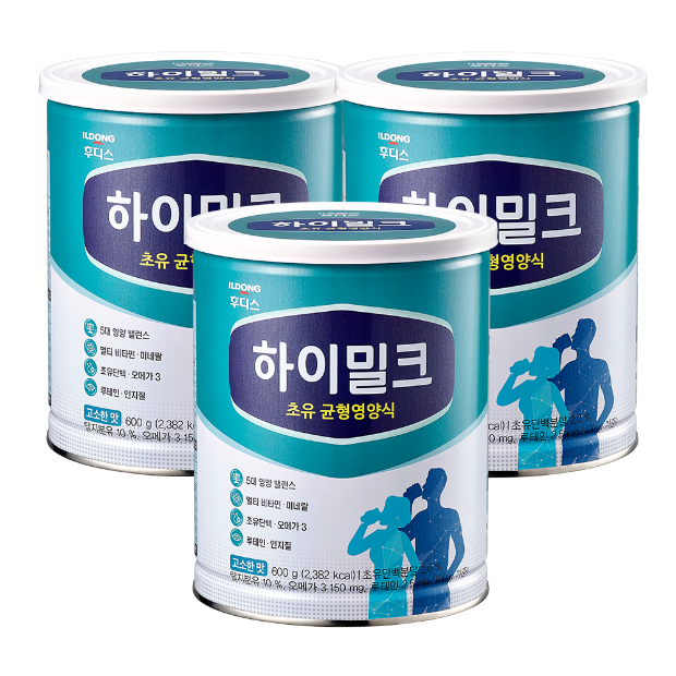 [후디스] 하이밀크 초유 균형영양식 3캔 (600g)