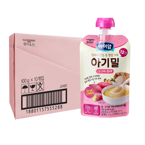 [아이얌] 아기밀 고구마 퓨레 1박스(10입)