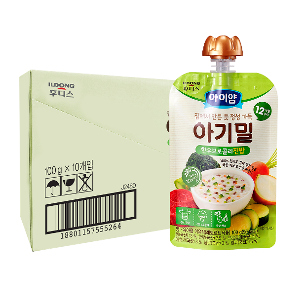[아이얌] 아기밀 한우 브로콜리 진밥 1박스(10입)