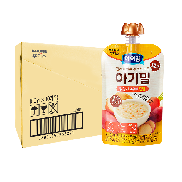 [아이얌] 아기밀 닭 감자 고구마 진밥 1박스(10입)_12개월부터
