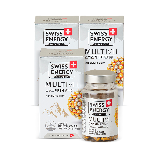 [스위스에너지] 멀티빗 3박스(3개월분/90캡슐) /장용성 종합비타민/멀티비타민/비타민/미네랄