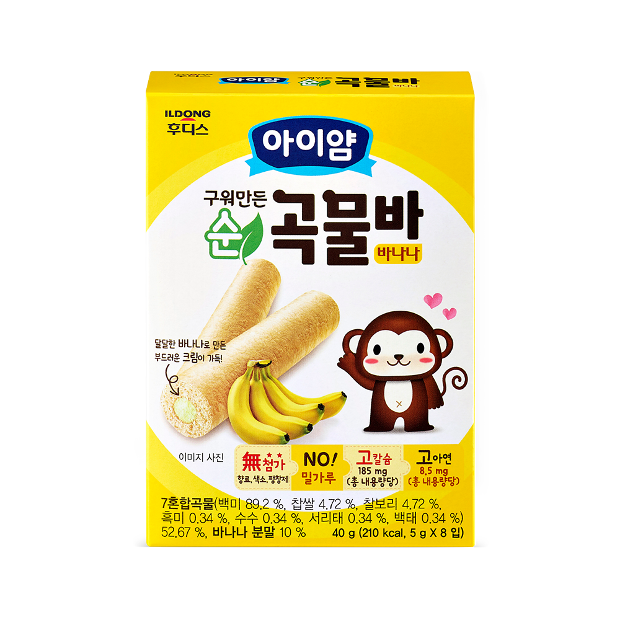 [아이얌] 구워만든 순곡물바 바나나 40g(5gx8개입)
